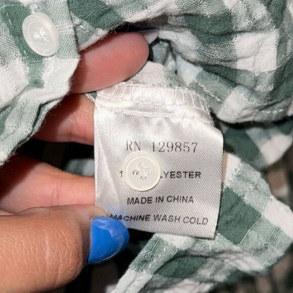 The Shirt Rochelle Behrens Marissa Shirt in Green Check Size XL - Picture 5 of 5